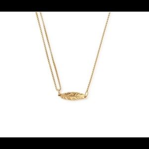 Alex and ani 14kt feather adj necklace